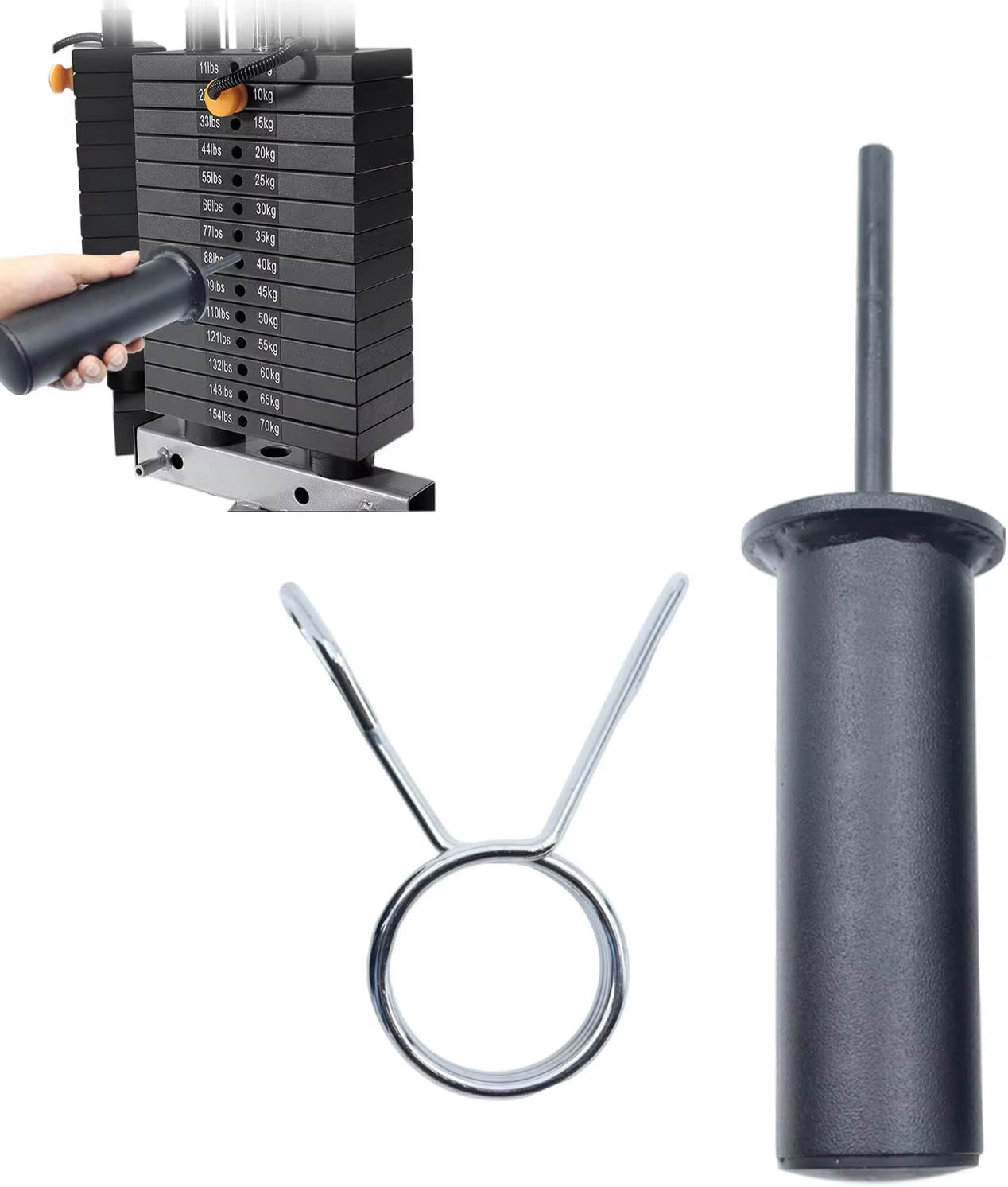 8MM/10MM Fitness Gym Weight Stack Add Replacement Pin Barbell Weight Plates Extender Barbell Loading Pin for Add Weight