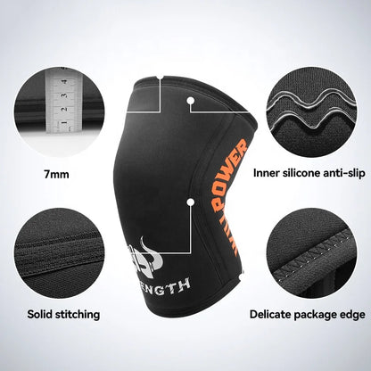 Fitness Neoprene Weight Lifting Gym Stiff Knee Sleeve 7Mm Brace for Power Lifting