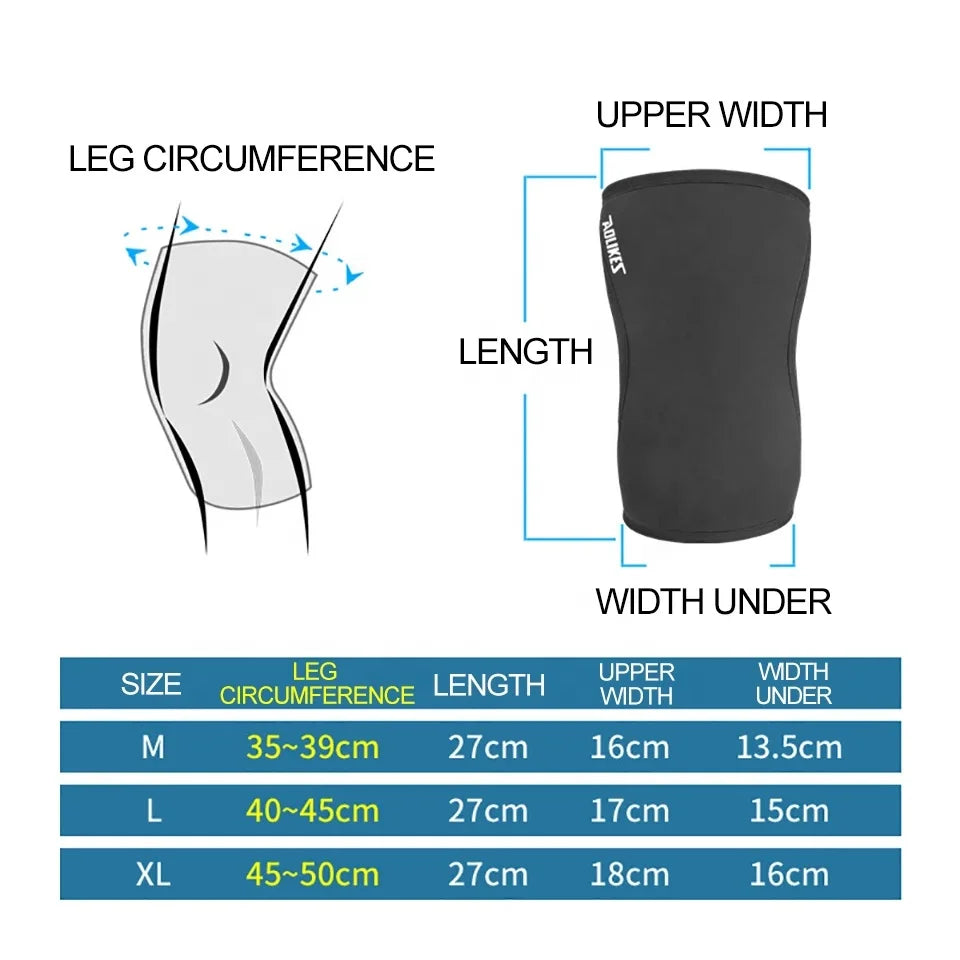 Fitness Neoprene Weight Lifting Gym Stiff Knee Sleeve 7Mm Brace for Power Lifting