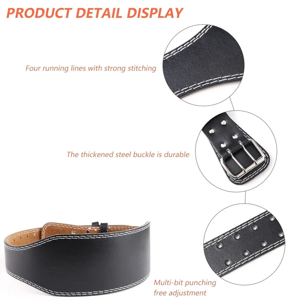 Gym Fitness Workout Power Weight Lifting PU Leather Lever Belt for Men Women Weightlifting Waist Belt