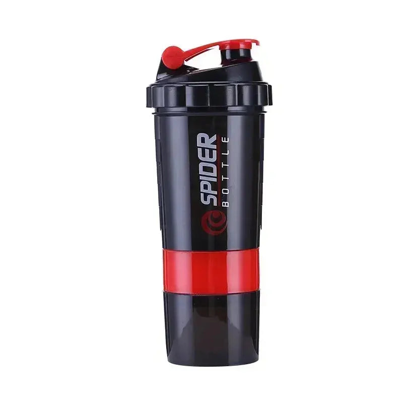 3 Layer Shaker Bottle Protein Mixing Shake Cup Sports Fitness Water Cup 550Ml Scaled Plastic Water Bottles with Medicine Box