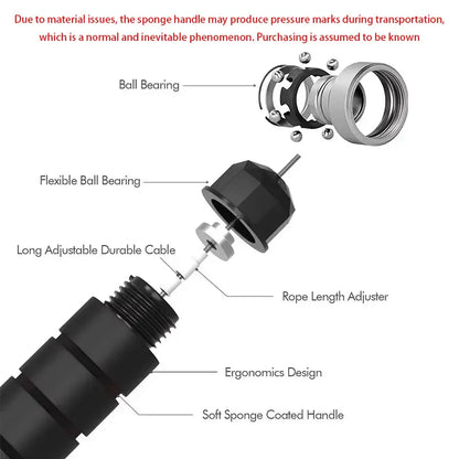 With Ball Bearings Adjustable Tangle-Free Speed Wire Jump Rope Workout with Foam Handles for Fitness Home Workouts and Slim Body