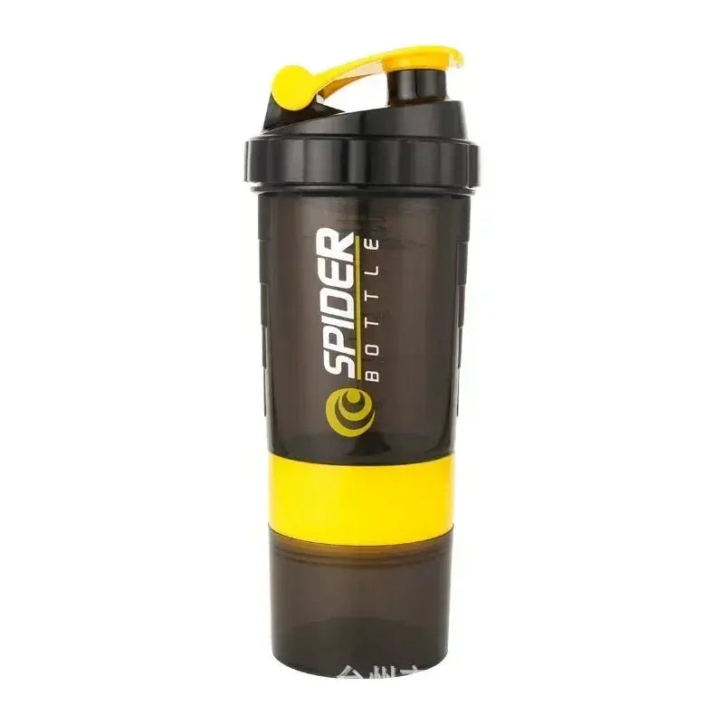 3 Layer Shaker Bottle Protein Mixing Shake Cup Sports Fitness Water Cup 550Ml Scaled Plastic Water Bottles with Medicine Box